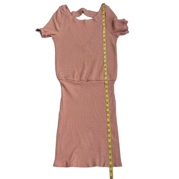 FP Free People Beach Pink Happy Hour Ribbed Mini Dress Size Medium - Picture 6 of 8